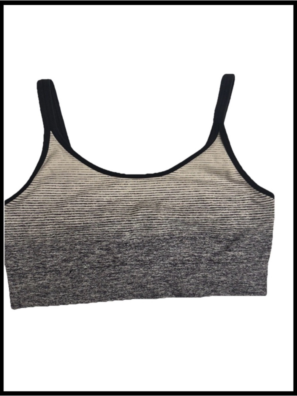Victoria’s Secret VSX Striped Ombre Seamless black/white sports bra size large